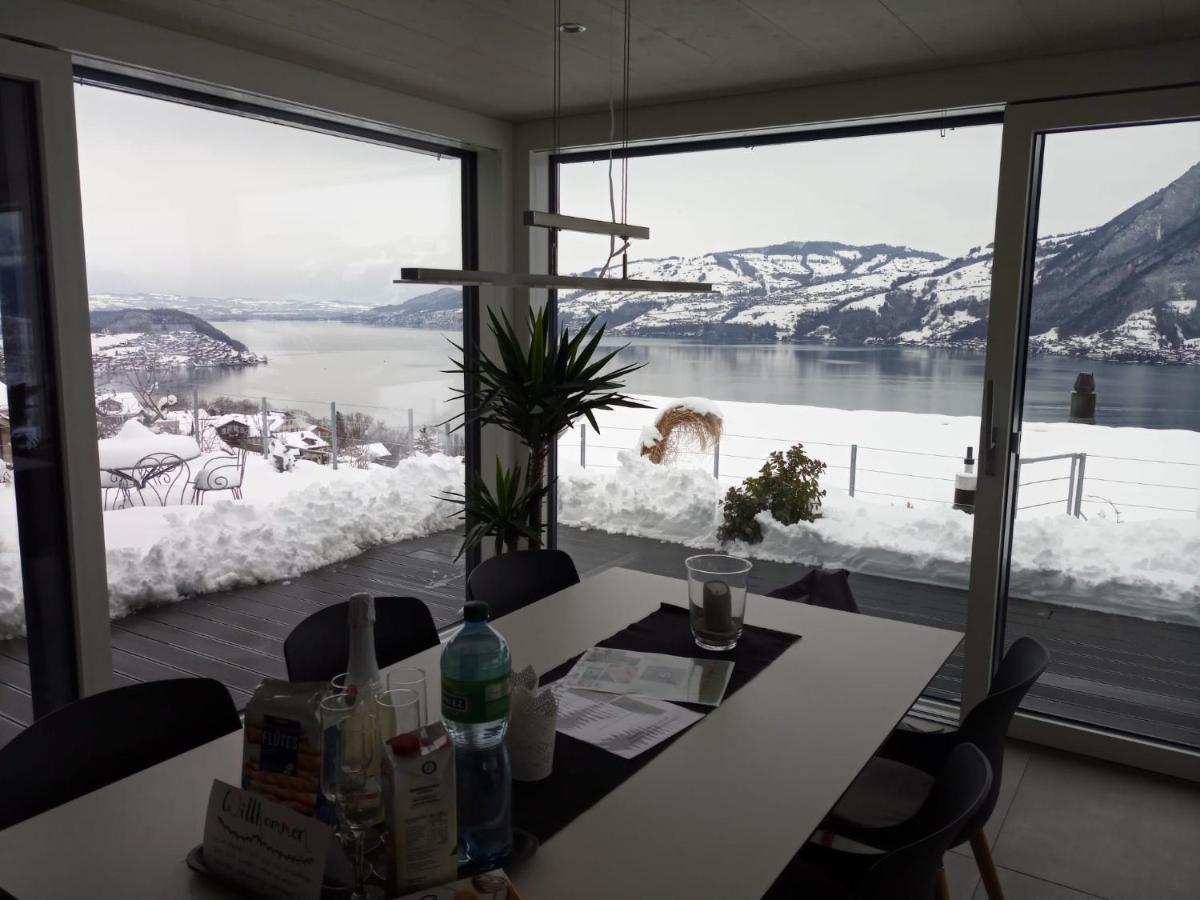 Moderne Unterkunft Mit Panoramablick Auf Thunersee Krattigen Экстерьер фото