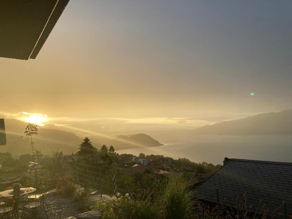 Moderne Unterkunft Mit Panoramablick Auf Thunersee Krattigen Экстерьер фото