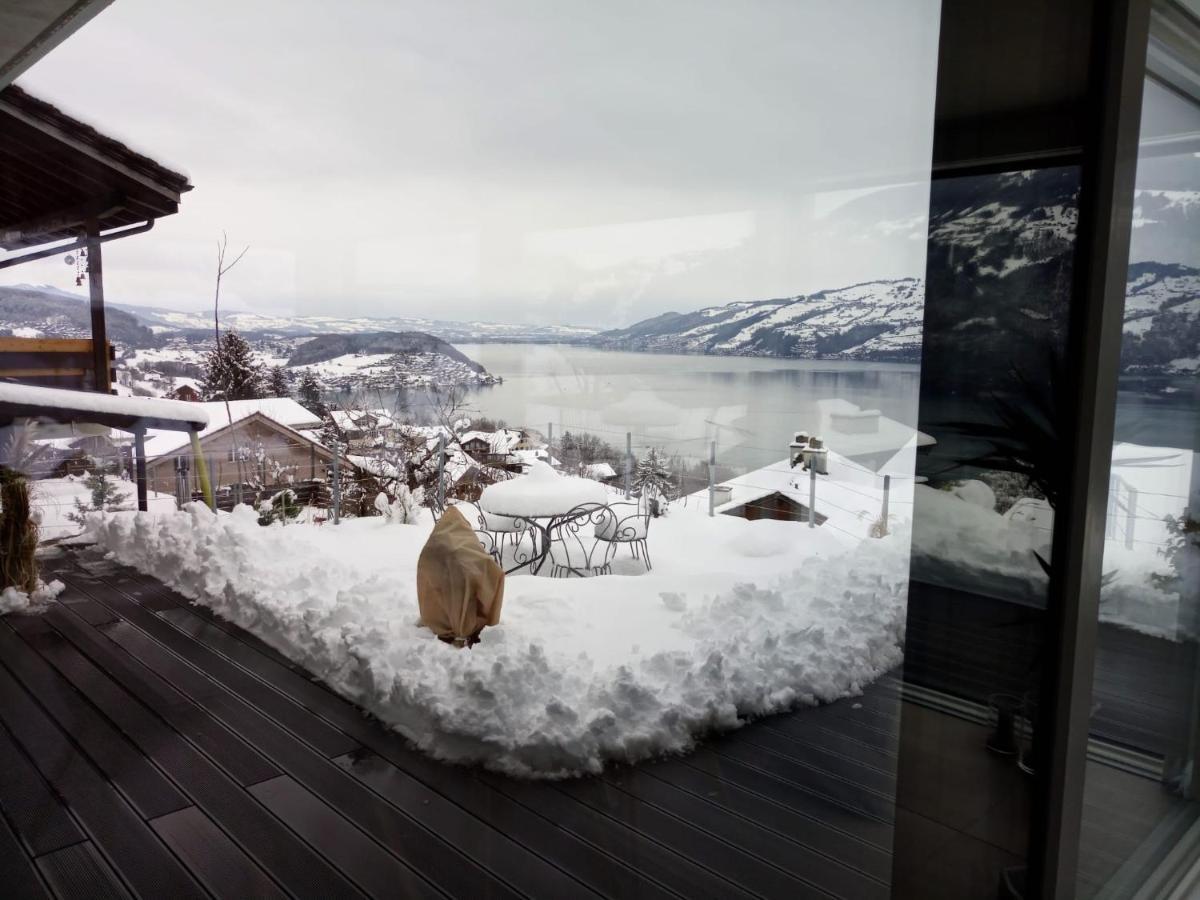 Moderne Unterkunft Mit Panoramablick Auf Thunersee Krattigen Экстерьер фото